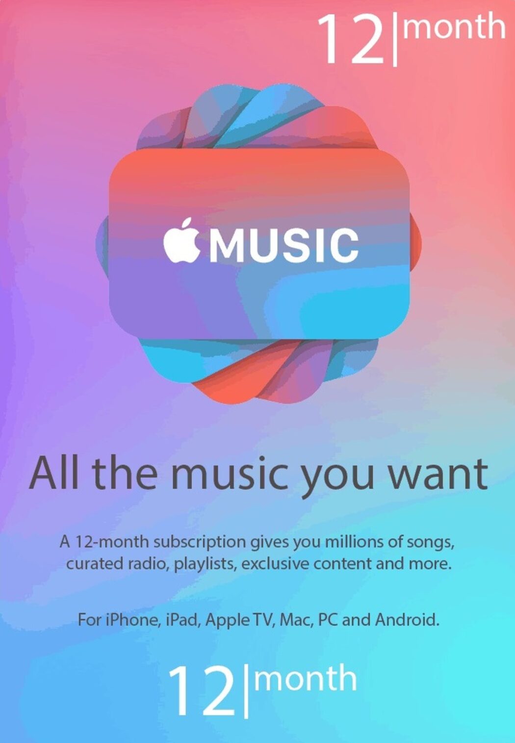 Apple Music - 12 Months Membership Gift Card